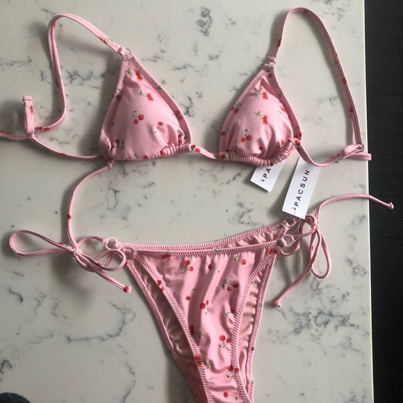 La Hearts Other - L.A. hearts cherry print bikini NWT